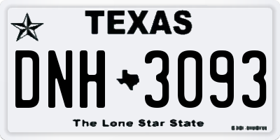 TX license plate DNH3093