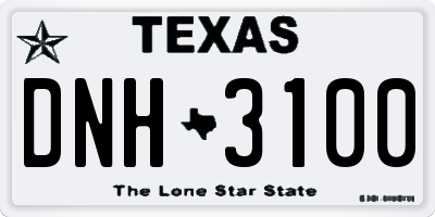 TX license plate DNH3100
