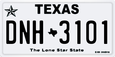 TX license plate DNH3101