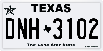 TX license plate DNH3102