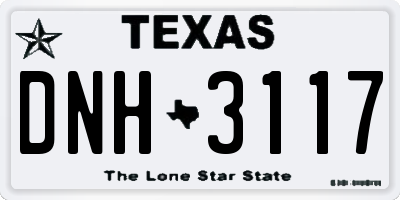 TX license plate DNH3117