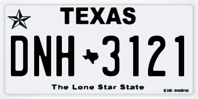 TX license plate DNH3121