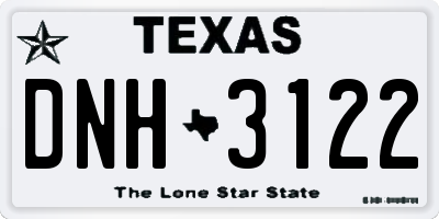 TX license plate DNH3122