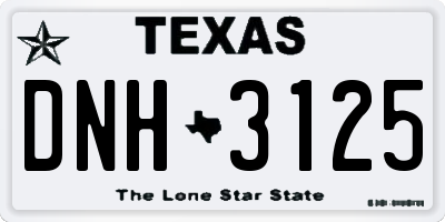 TX license plate DNH3125
