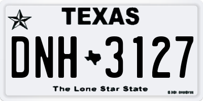 TX license plate DNH3127