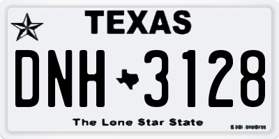 TX license plate DNH3128
