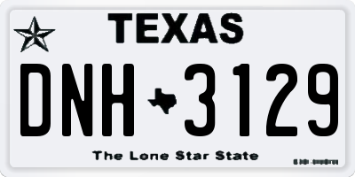 TX license plate DNH3129