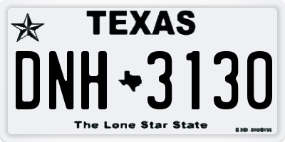 TX license plate DNH3130