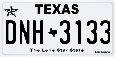 TX license plate DNH3133
