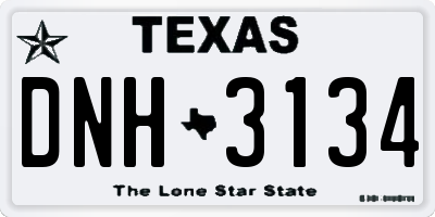 TX license plate DNH3134