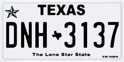TX license plate DNH3137