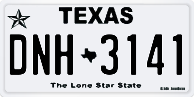 TX license plate DNH3141