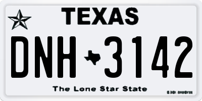 TX license plate DNH3142