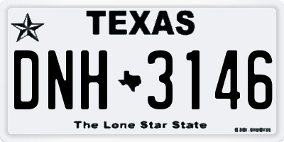 TX license plate DNH3146