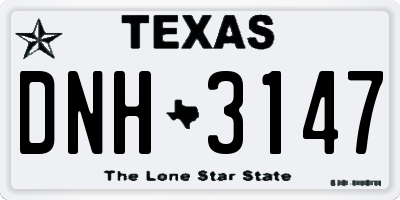 TX license plate DNH3147