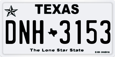 TX license plate DNH3153