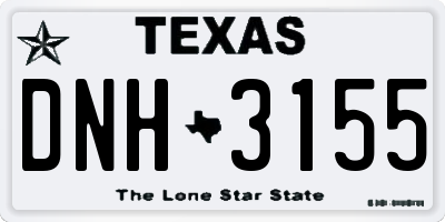 TX license plate DNH3155