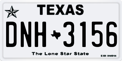 TX license plate DNH3156