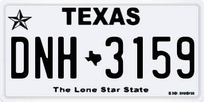 TX license plate DNH3159
