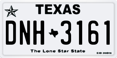 TX license plate DNH3161