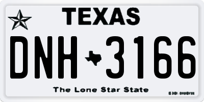TX license plate DNH3166