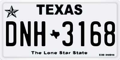 TX license plate DNH3168