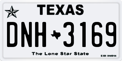 TX license plate DNH3169