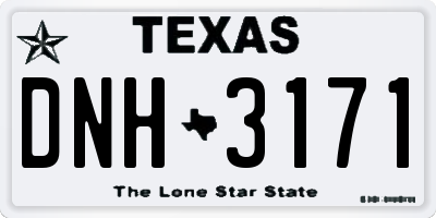 TX license plate DNH3171