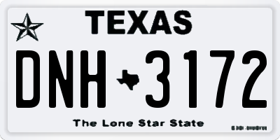 TX license plate DNH3172
