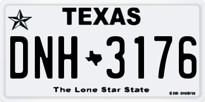 TX license plate DNH3176