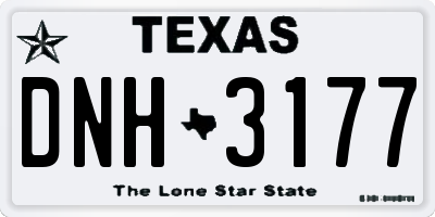 TX license plate DNH3177
