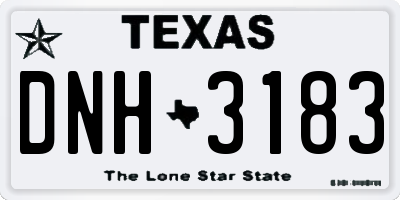 TX license plate DNH3183