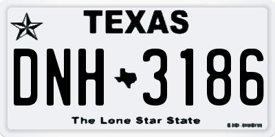 TX license plate DNH3186