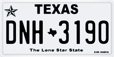 TX license plate DNH3190