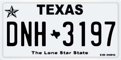 TX license plate DNH3197