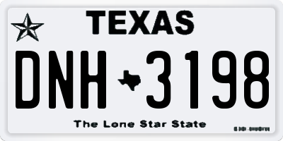 TX license plate DNH3198