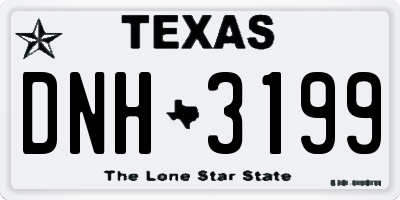 TX license plate DNH3199
