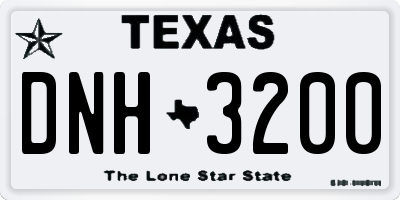 TX license plate DNH3200