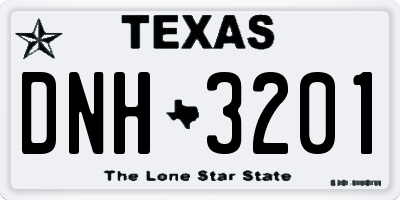 TX license plate DNH3201