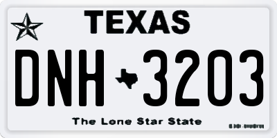 TX license plate DNH3203