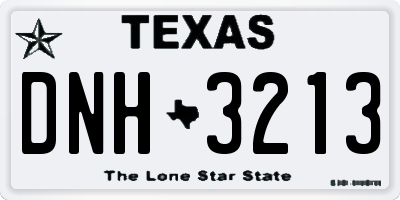 TX license plate DNH3213