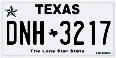 TX license plate DNH3217