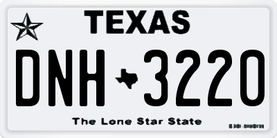 TX license plate DNH3220