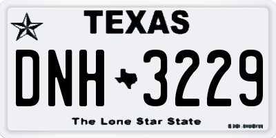TX license plate DNH3229
