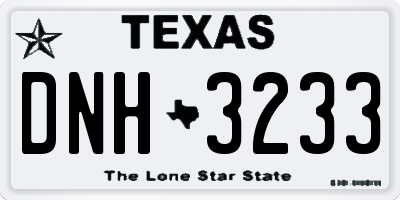 TX license plate DNH3233
