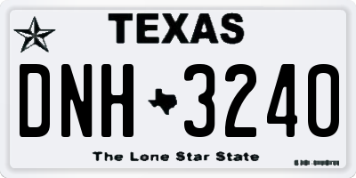 TX license plate DNH3240
