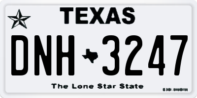 TX license plate DNH3247