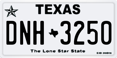 TX license plate DNH3250
