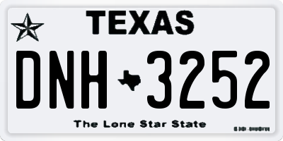 TX license plate DNH3252