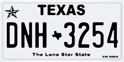 TX license plate DNH3254
